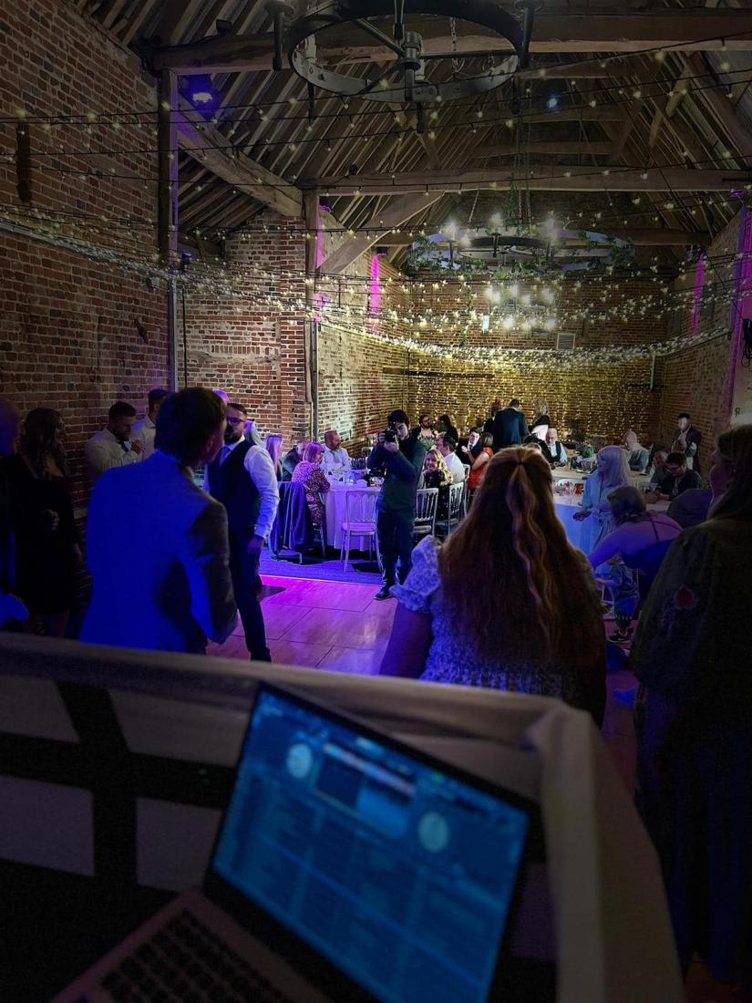 Norfolk Wedding DJ in a barn